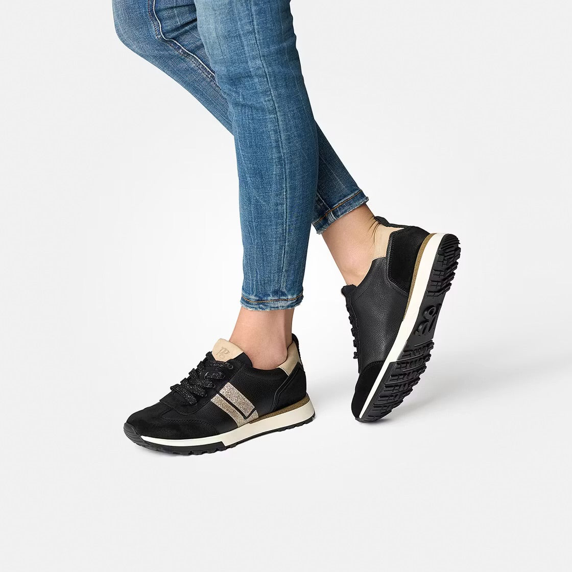 Paul Green - 5392 Black and Gold Trainer