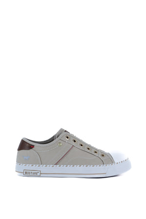 Mustang - 26M0152002 Beige Slip On Canvas Trainer