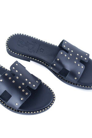 Oh My Sandals - 5840 Black Stud Slide