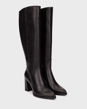 Wonders - M-5443 Black Leather Knee Hugh Boot