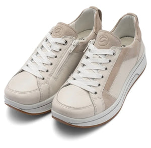 Ara - 27512 Cream Zip Wedge Trainer