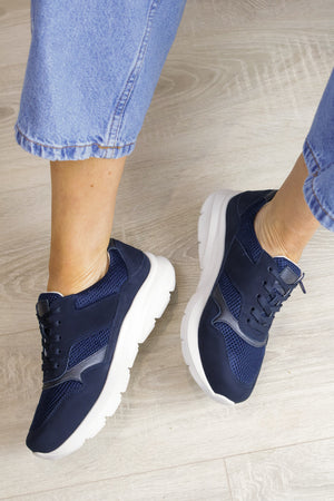 G Comfort - S-1623L Navy Pref Tex Trainer