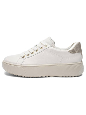 Ara - 46523 Monaco Cream & Gold Platform Trainer