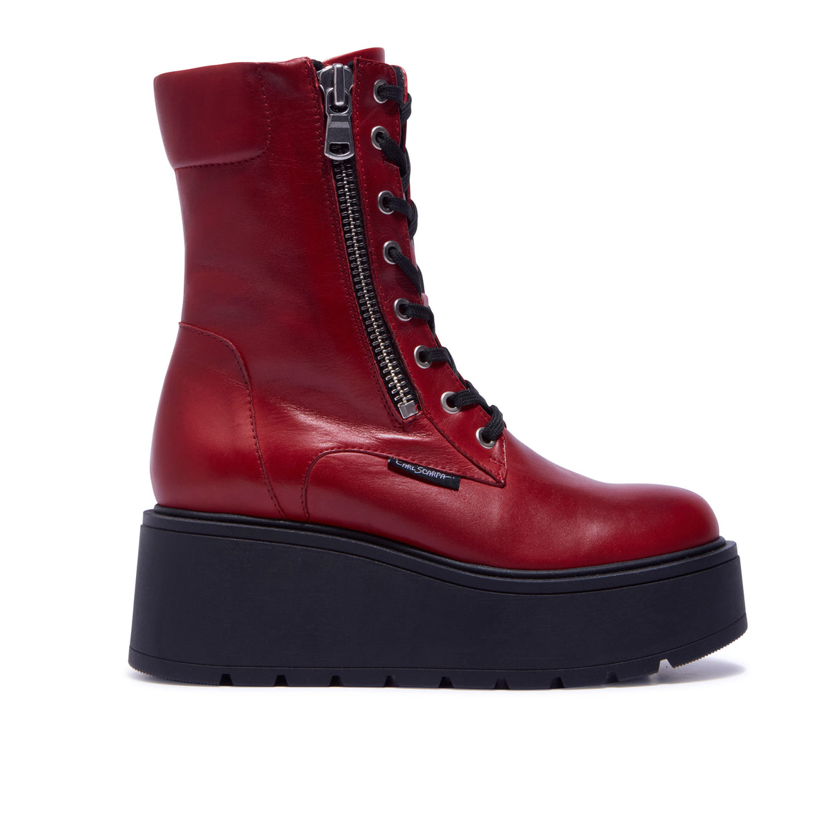 Carl Scarpa - Sabbati Red Platform Biker Boot