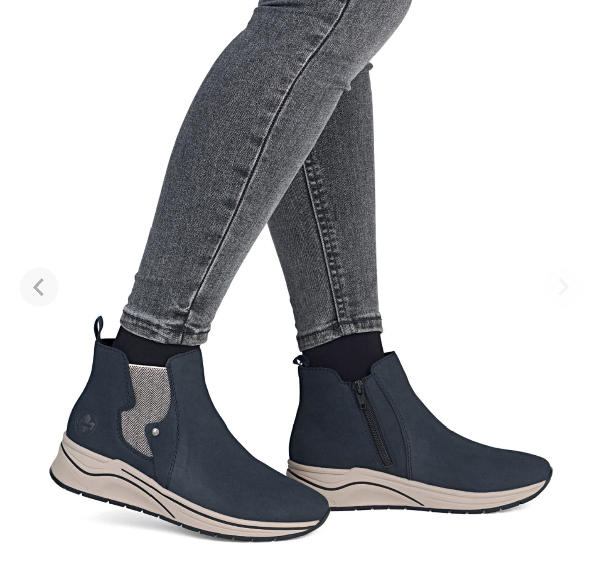 Rieker - N9561 Navy Wedge Ankle Boot