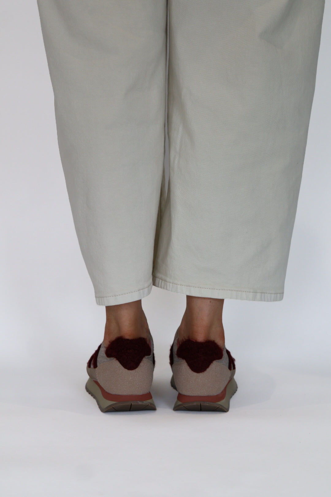 Teddy Smith - 121126 Taupe & Burgundy Trainer