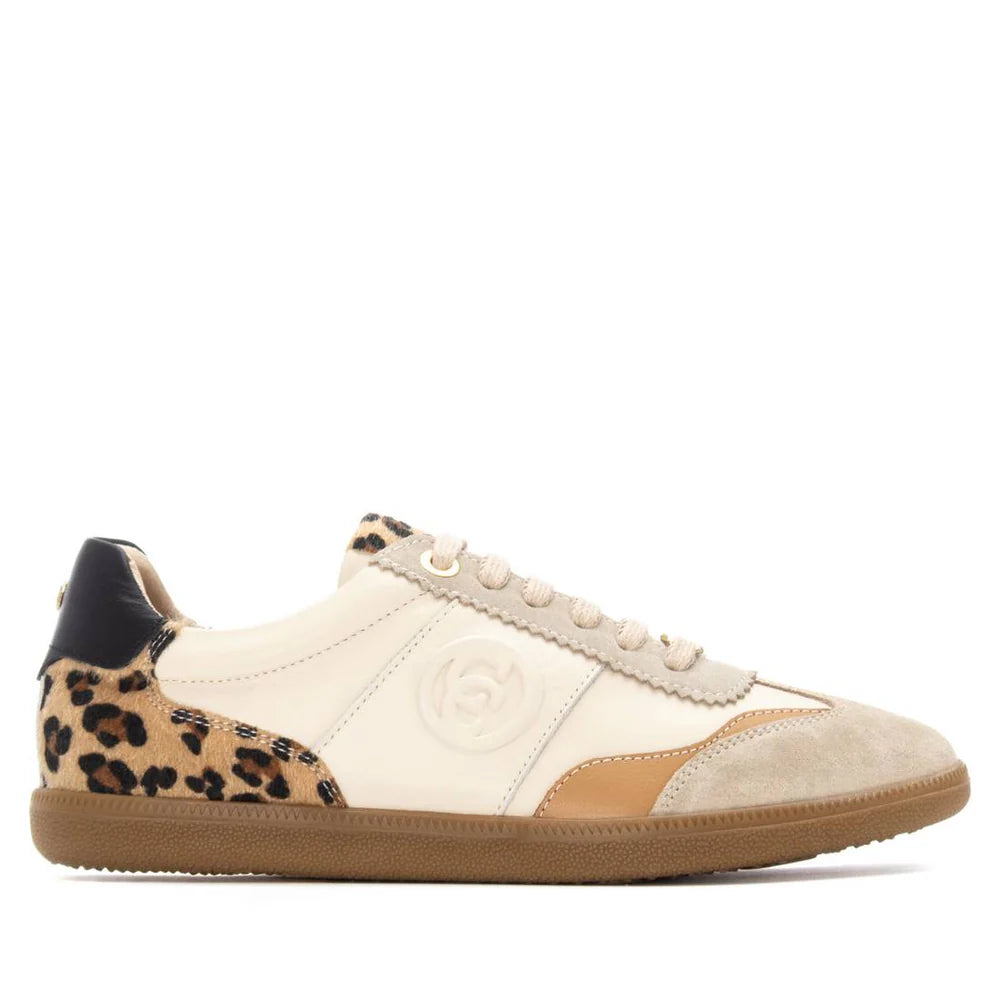 Carmela - 162640 Cream and Leopard Trainer