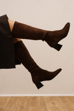 Miss Elastic - 75435 Med Brown Knee High Sock Boot