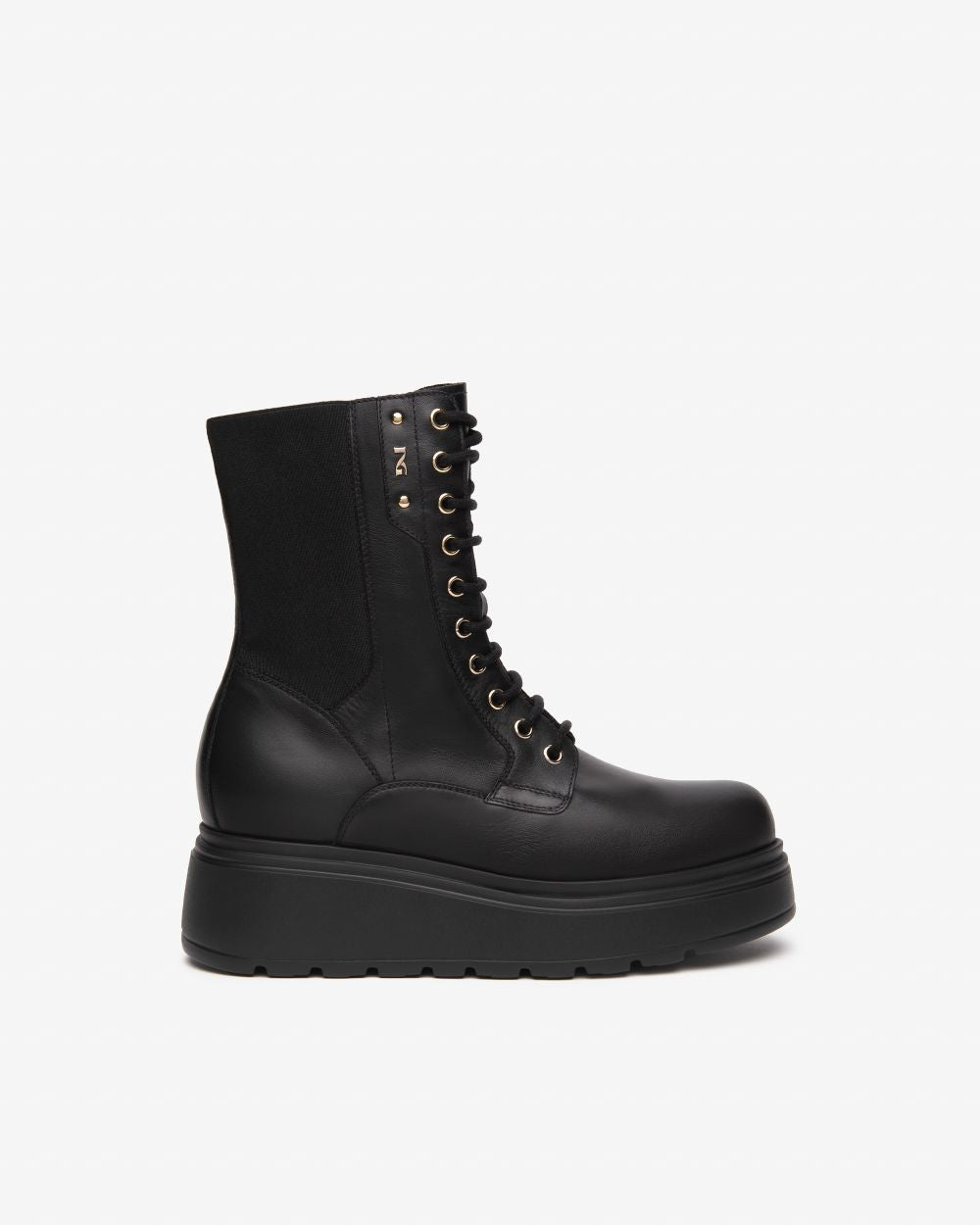 NeroGiardini - I514900D Black Laced Platform Boot with Elastic