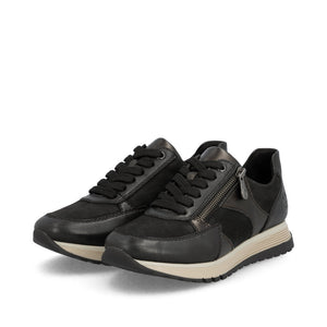 Rieker - 49010 Black/Bronze Zip Trainer