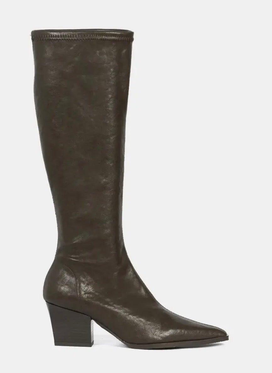 Miss Elastic - 78150 Chocolate Brown Knee High Sock Boot