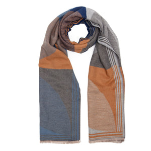Elie Beaumont - Navy/Camel Scarf