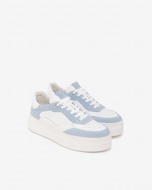 Nerogiardini - E615313D White/ Blue Platform Trainer