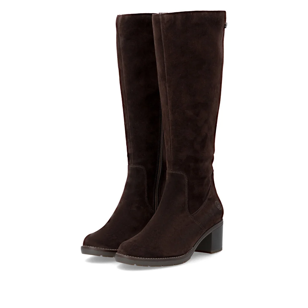 Remonte - D2A78 Brown Suede Elastic Knee High