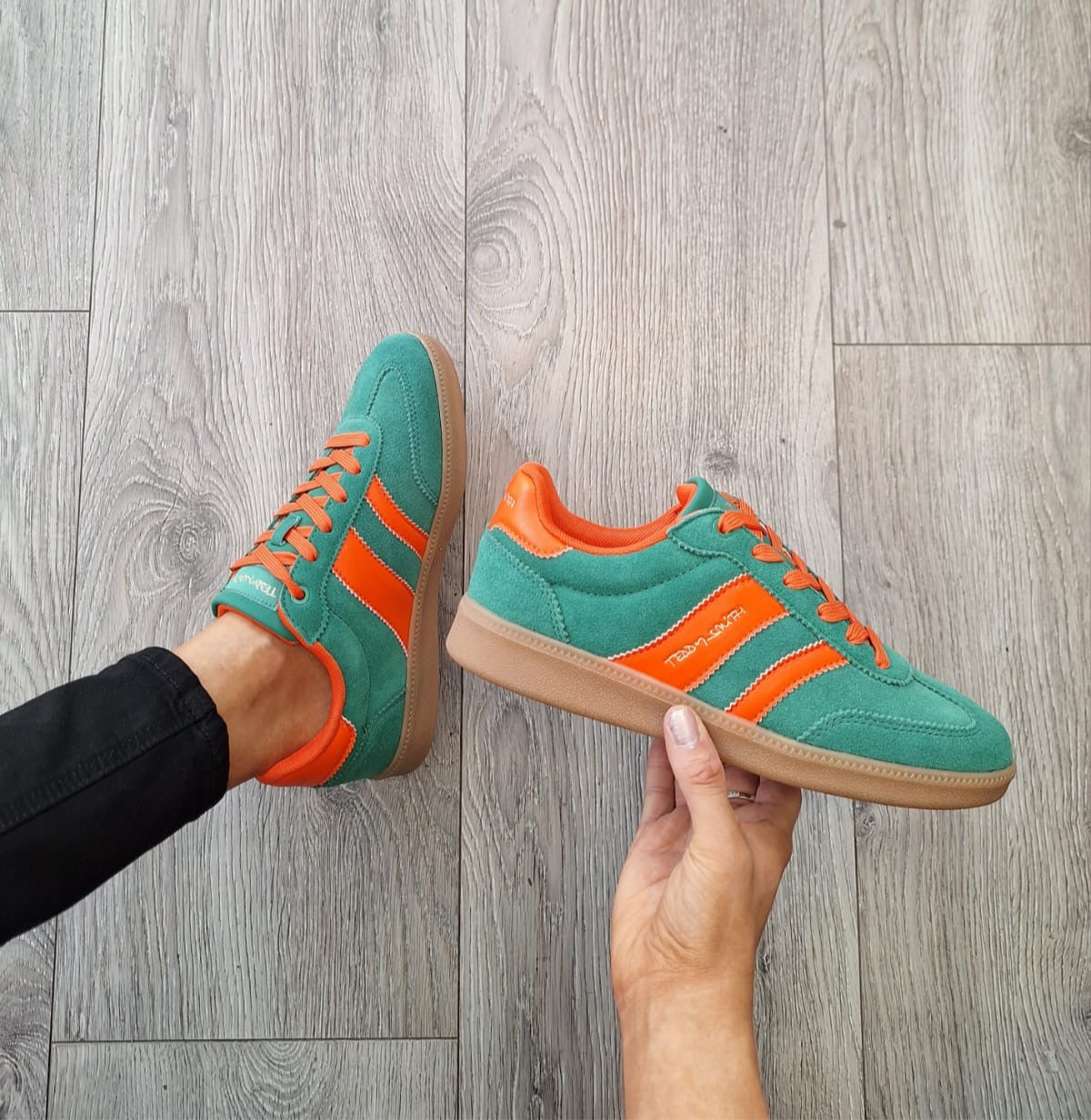 Teddy Smith - 120235 Green and Orange Trainer