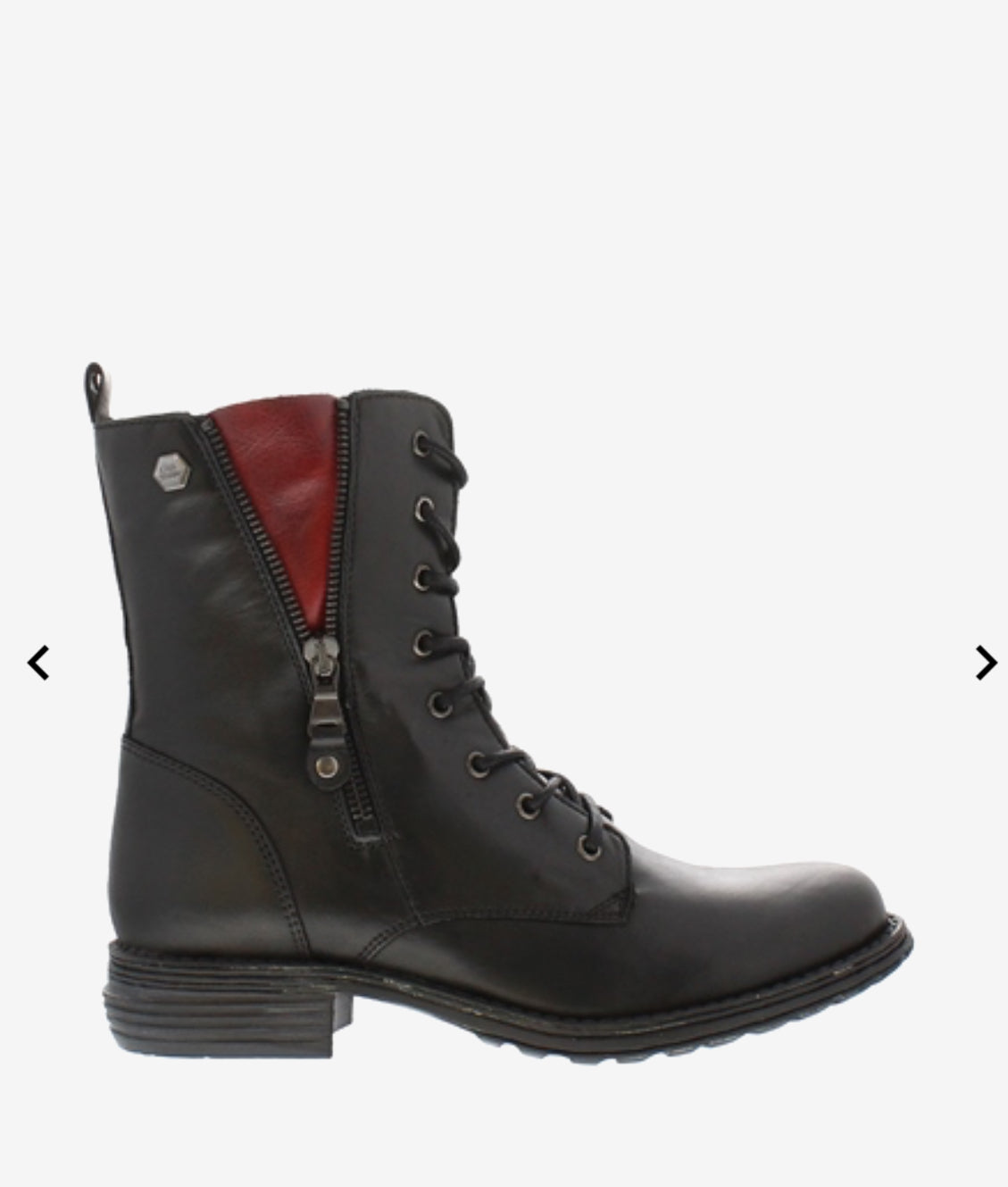 Carl Scarpa - Paulette Black and Red Biker Boot