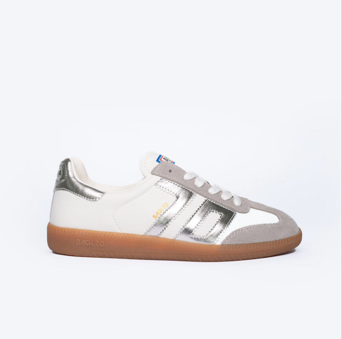 Back 70 - Cloud White and Silver Trainer