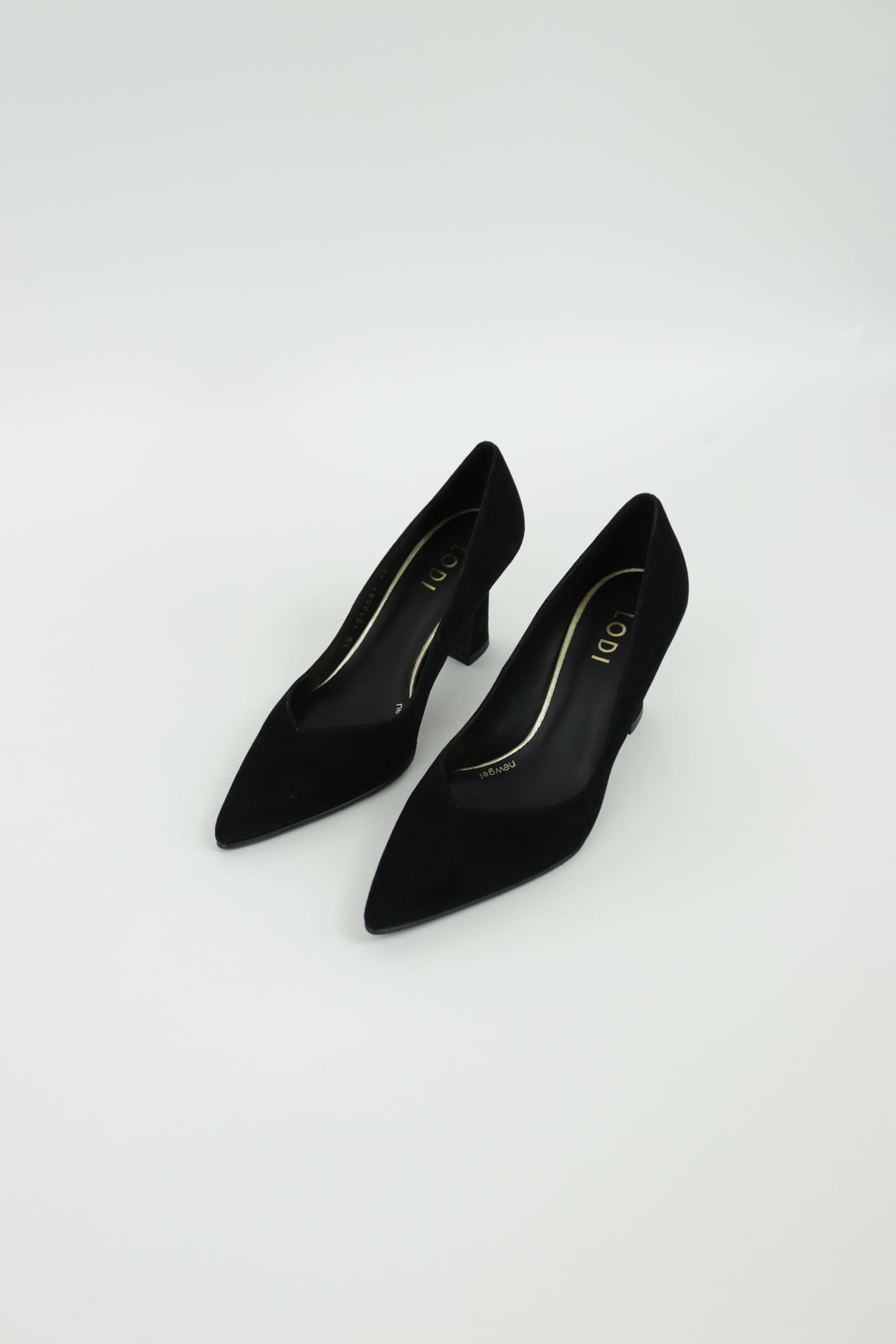 Lodi - Ralina Black Suede V Court Shoe