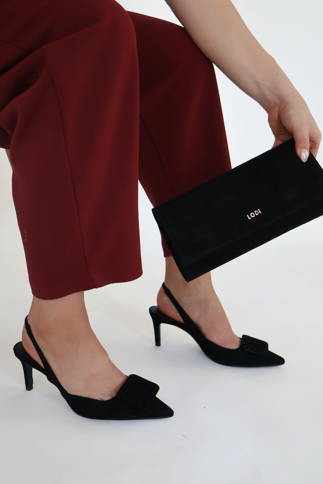 Lodi - Nestor Black Buckle Slingback