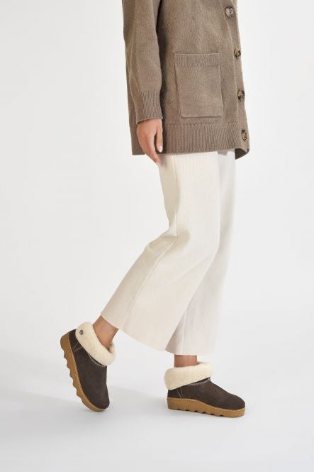 ROHDE - 6128 Brown Fur Lined Slipper