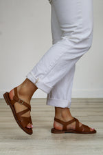 Oh My Sandals - 5832 Tan Gladiator Sandal