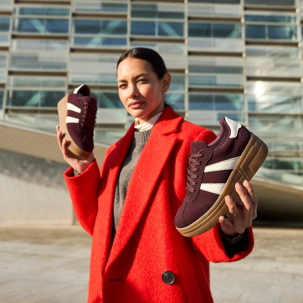 Rieker M7601 Burgundy Platform Trainer – Murphys Shoe Store Limited
