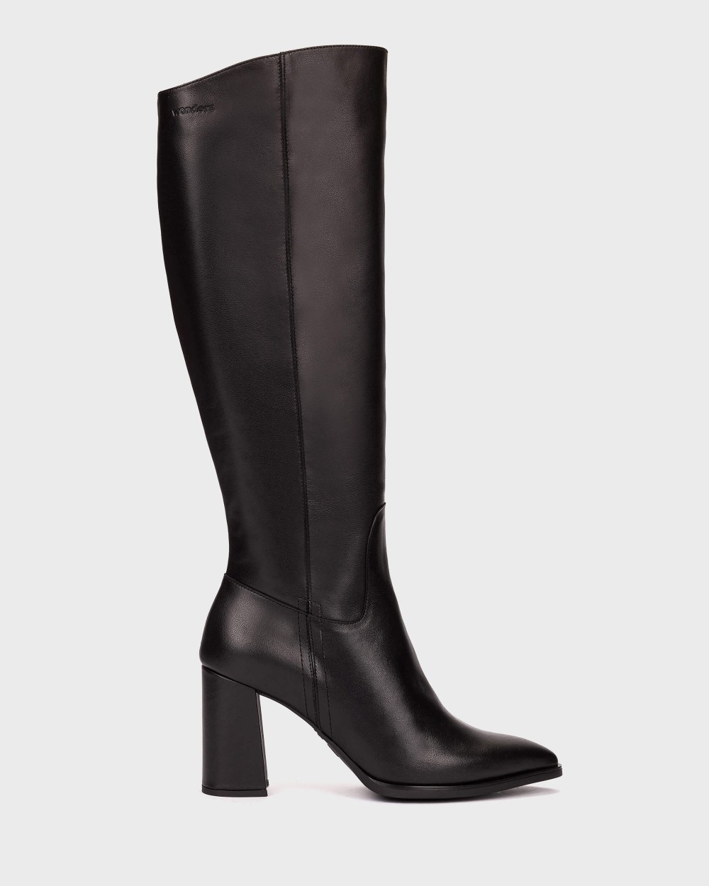 Wonders - M-5443 Black Leather Knee Hugh Boot