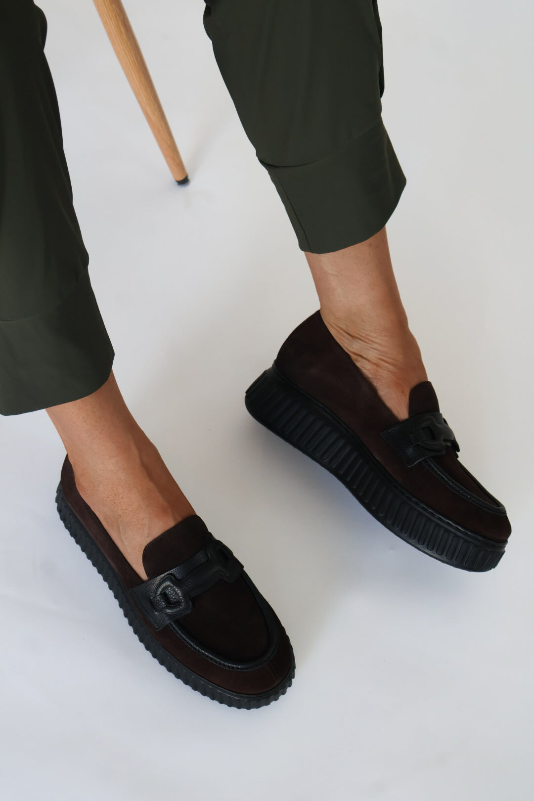 Wonders - A-5203 Brown Suede Wedge Loafer