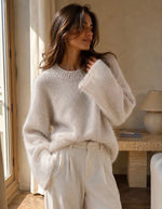 Anna - Beige Kid Mohair and Wool Jumper