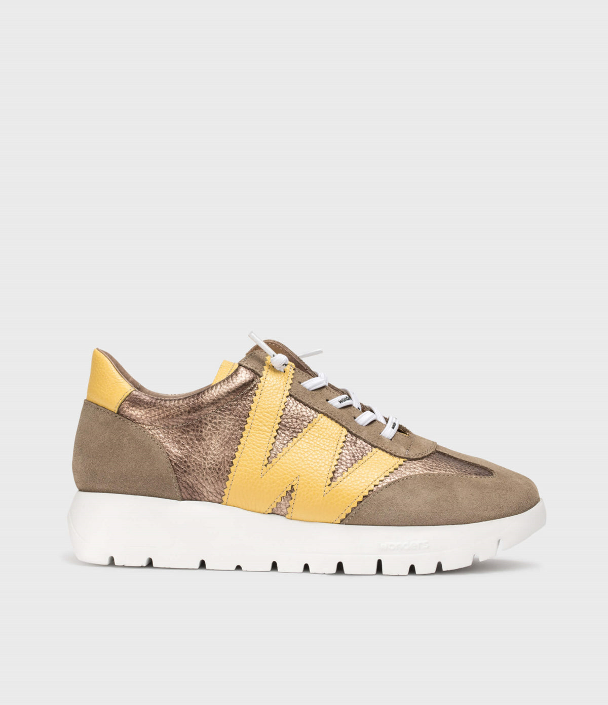 Wonders - A-2476 Khaki & Mustard Slip On Trainer