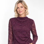 Anna - Burgundy Lined Laced Top