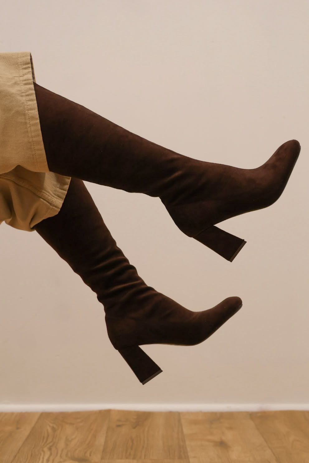 Xti - 146387 Brown Sock Knee High Boot
