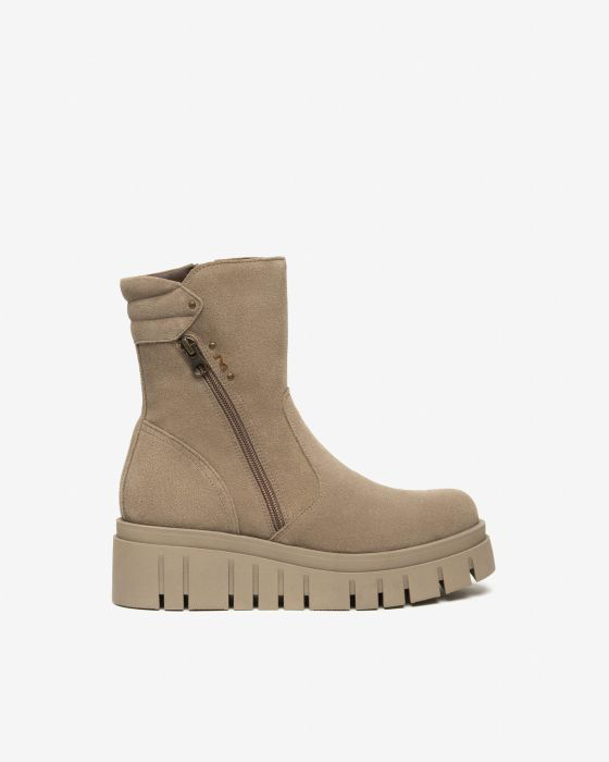 NeroGiardini - I514914D Taupe Zip Platform Boot