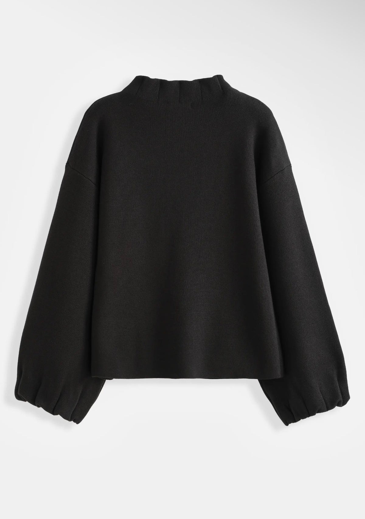 Anna - Black Funnel Neck Cardigan