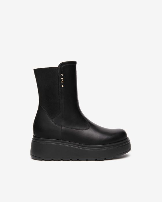 NeroGiardini - I514901D Black Elastic Platform Boot