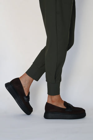 Wonders - A-5203 Brown Suede Wedge Loafer