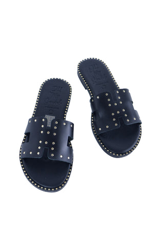 Oh My Sandals - 5840 Black Stud Slide
