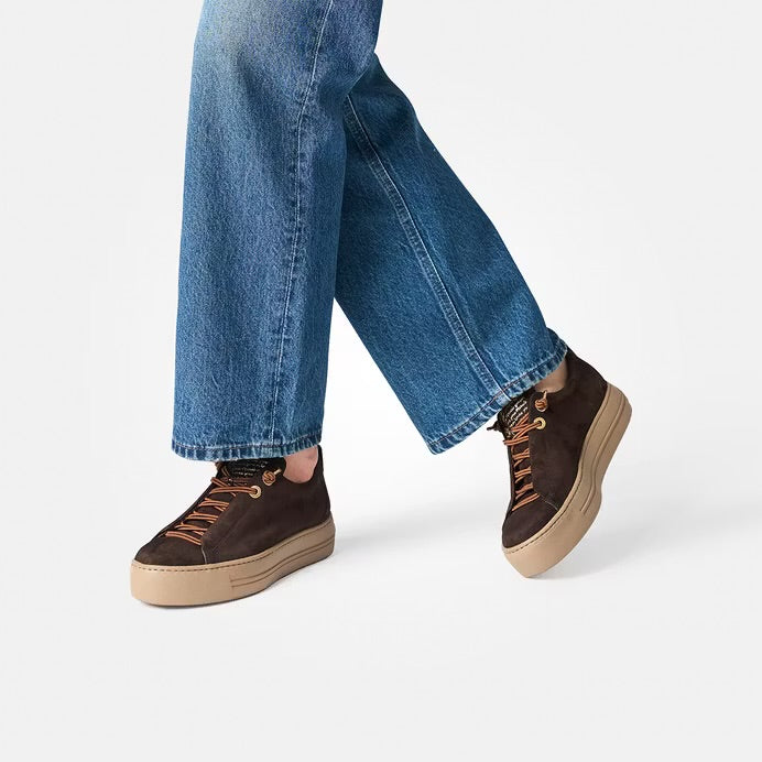 Paul Green - 5017 Brown Suede Elastic Slip On Trainer