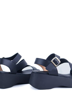 Oh My Sandals - 5969 Black Wedge Sandal