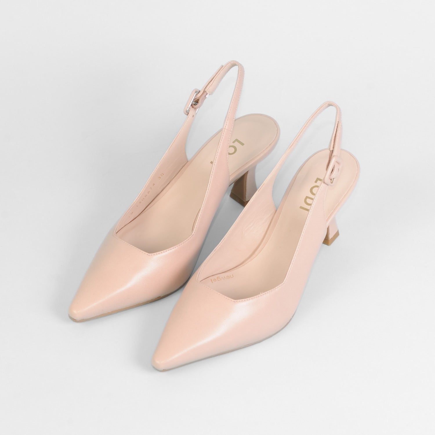 Lodi - Juco Blush Leather Kitten Heel Sling Black
