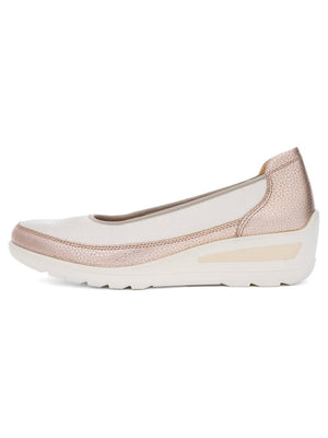 Ara - 50664 Cream and Gold Wedge Shoe