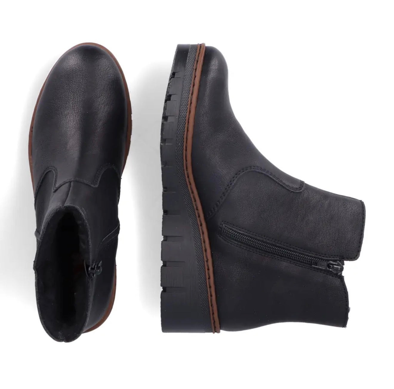 Rieker - X9165 Black Wedge Ankle Boot
