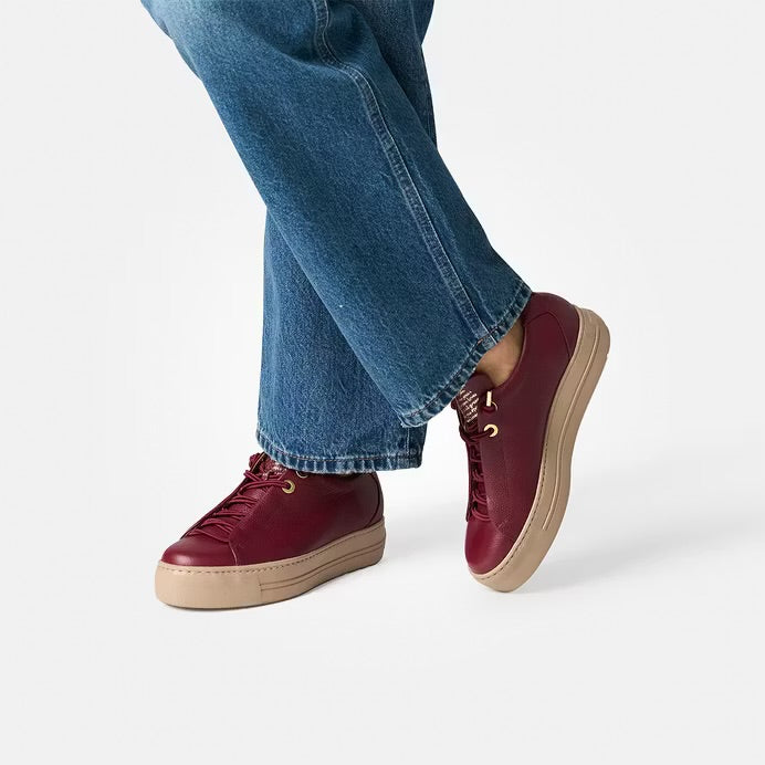 Paul Green - 5017 Burgundy Elastic  Slip on Trainer