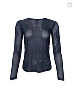 Black Colour - Black Mesh Underlayer Top