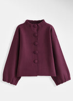 Anna - Burgundy Funnel Neck Cardigan