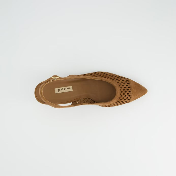 Paul Green - 6222 Tan Kitten Heel Slingback
