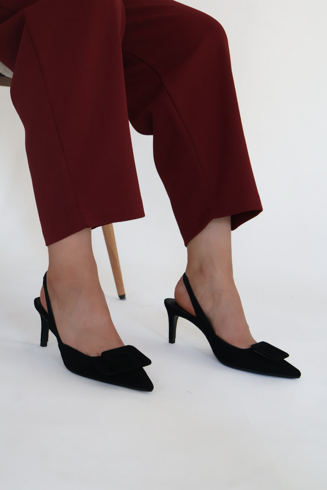 Lodi - Nestor Black Buckle Slingback