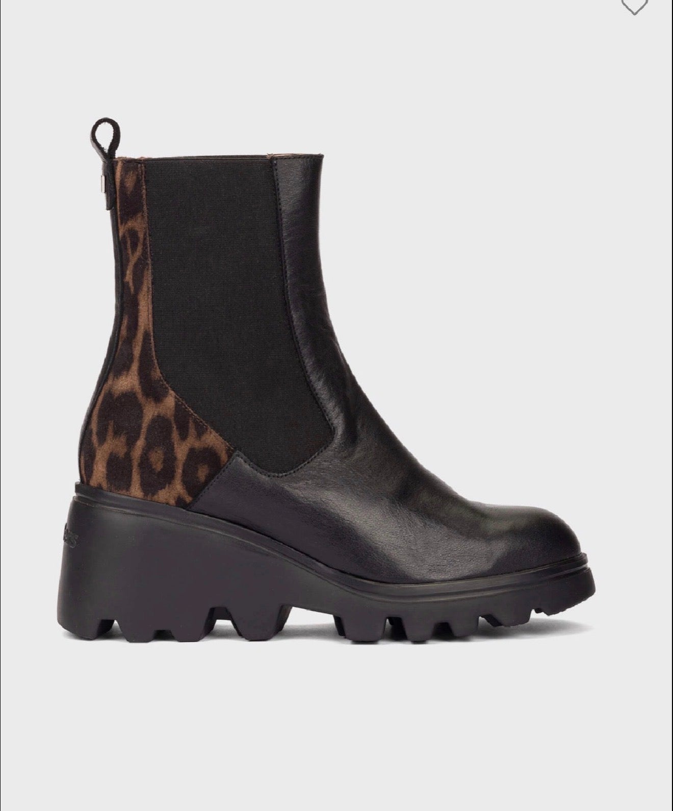 Wonders - G-7032 Black/Leopard Wedge Boot