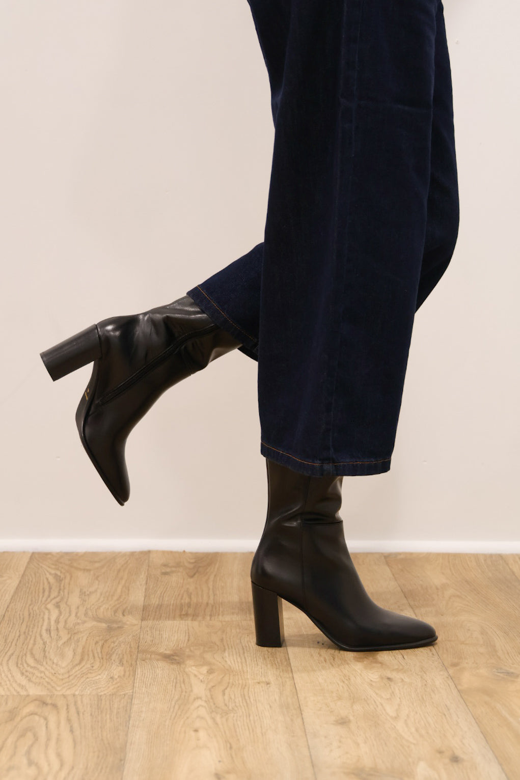 Rachels - ATENA1 Black Leather Knee High
