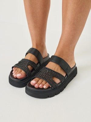 Tamaris - 27422 Black Weave Slide